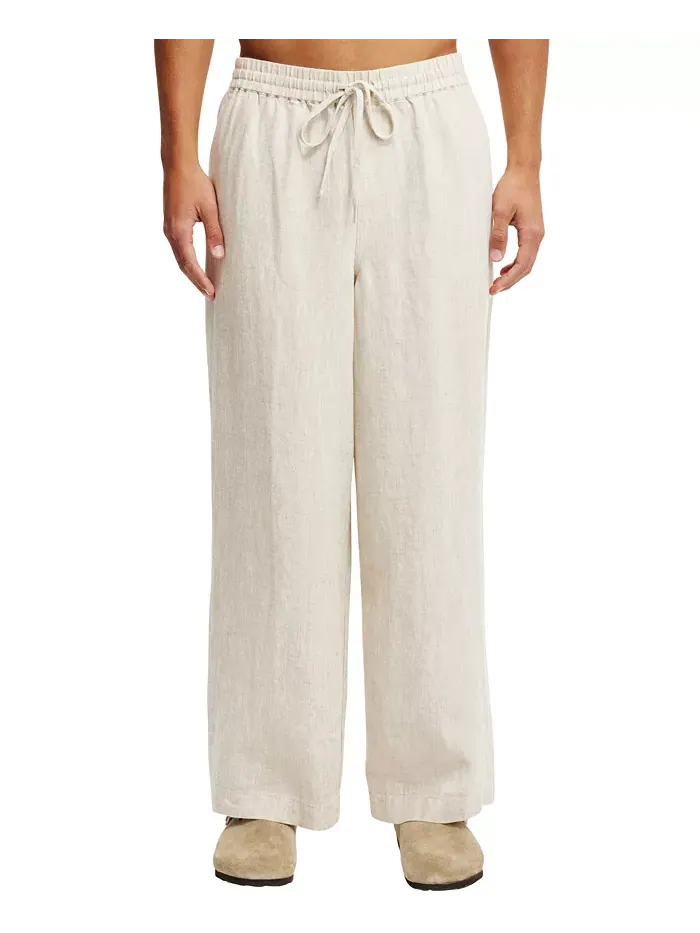 Мужские брюки Super Baggy из льна COTTON ON — изображение 1 из 5, овсяный