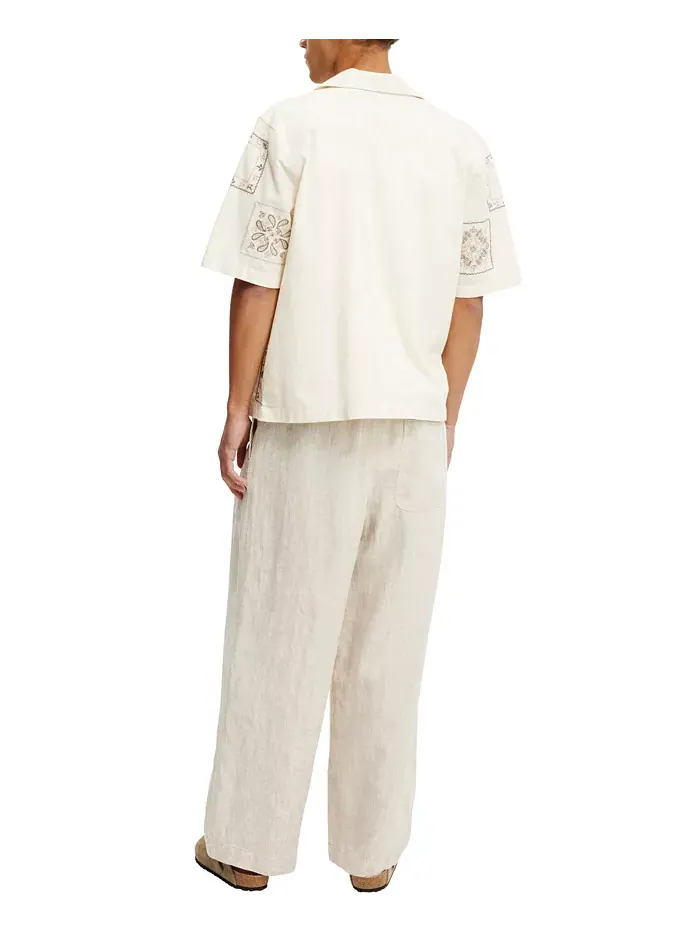 Мужские брюки Super Baggy из льна COTTON ON — изображение 5 из 5, овсяный