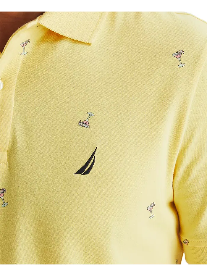Мужская поло с коротким рукавом и принтом "коктейль" Nautica — изображение 3 из 4, желтый