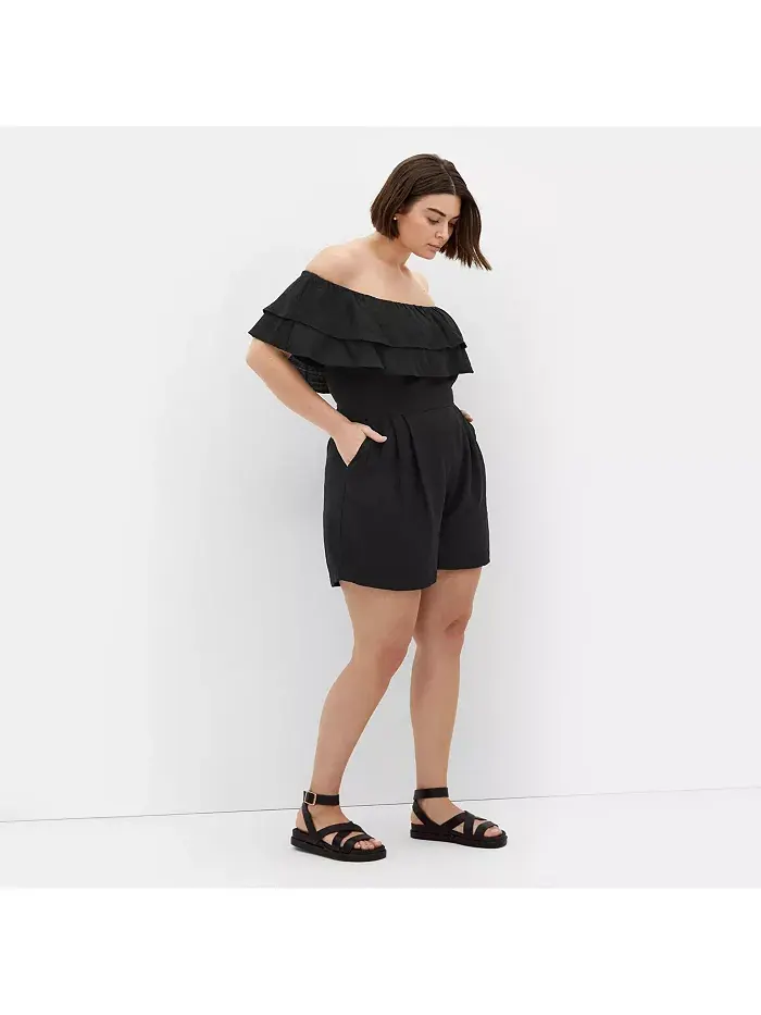 Комбинезон Poppy Plus Size CITY CHIC — изображение 2 из 5, черный