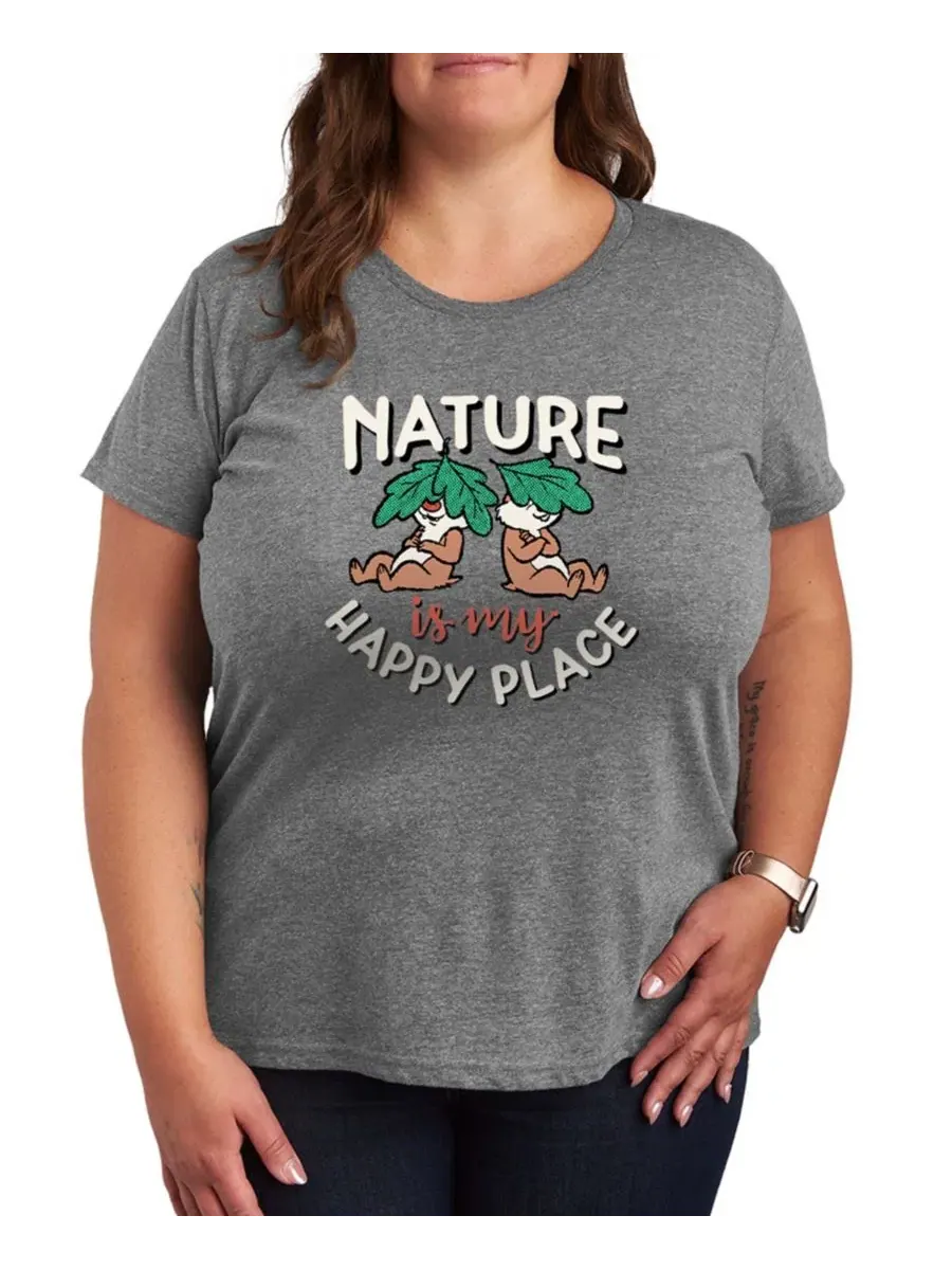 Футболка с коротким рукавом и принтом Disney Nature My Happy Place больших размеров Hybrid Apparel — изображение 1 из 3
