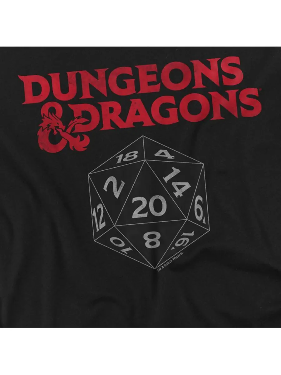 Футболка большого размера с изображением Dungeons & Dragons, черная, D20 D&D — изображение 2 из 3, черный