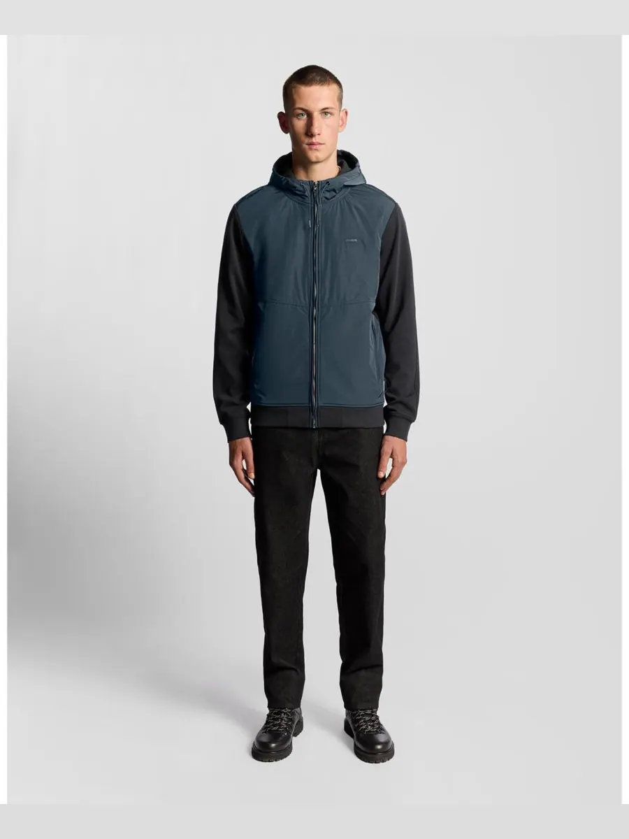 Мужская гибридная толстовка с рукавами реглан Lyle & Scott — изображение 4 из 5, темный темно-синий