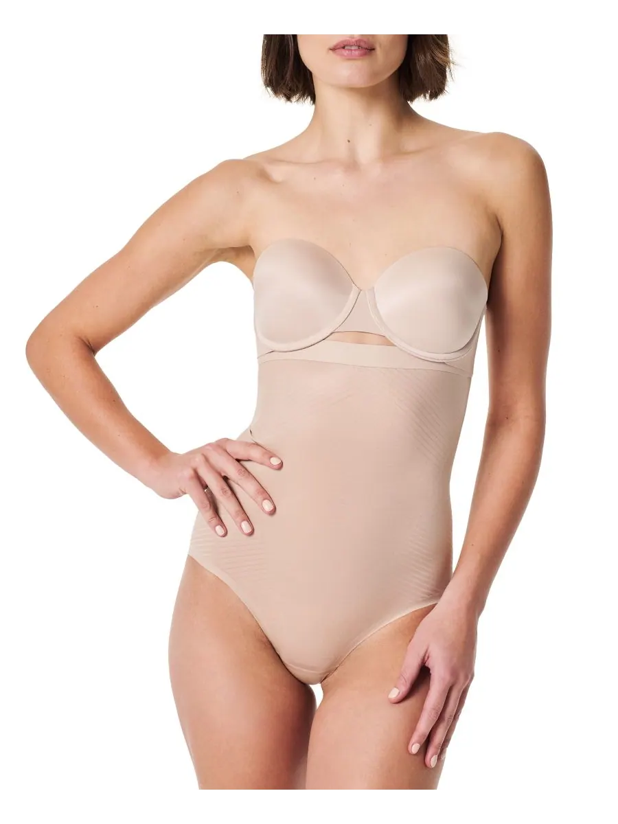 Женские корректирующие трусики Thinstincts с высокой талией, артикул 10402R SPANX — изображение 1 из 3, бежевый