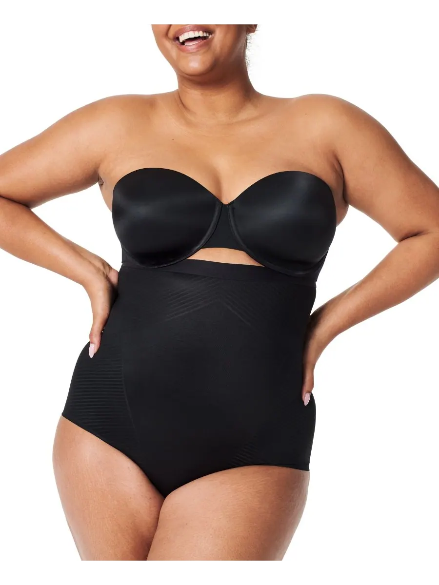 Женские корректирующие трусики Thinstincts с высокой талией, артикул 10402R SPANX — изображение 1 из 3, черный