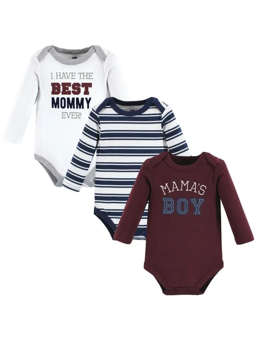 Хлопковые боди с длинными рукавами, комплект из 3 штук Hudson Baby, Mamas Boy — изображение 1 из 3
