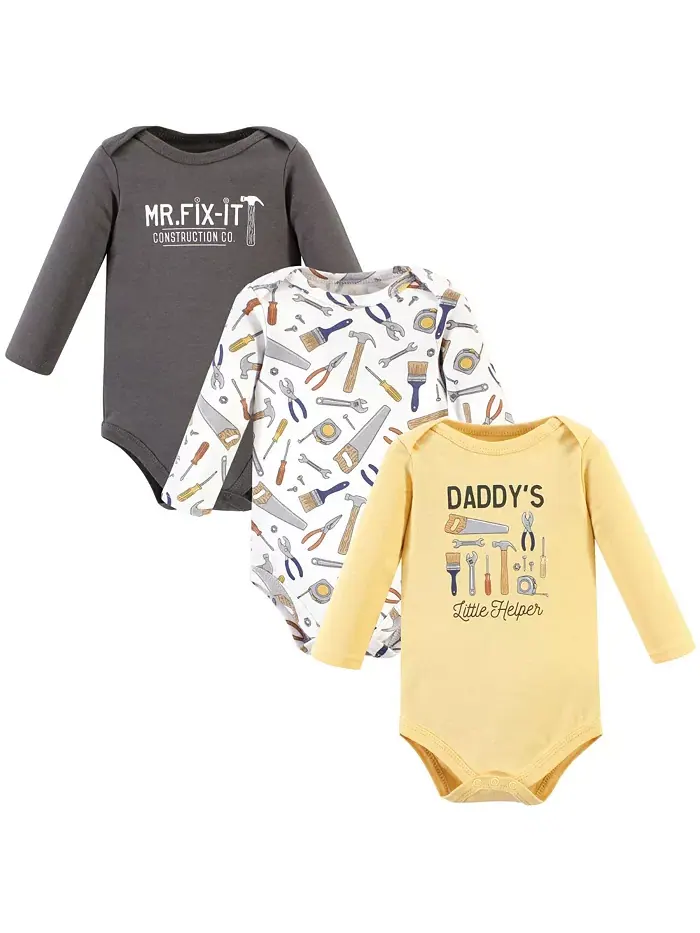 Детский хлопковый боди с длинным рукавом 3 шт Hudson Baby — изображение 1 из 5, синий
