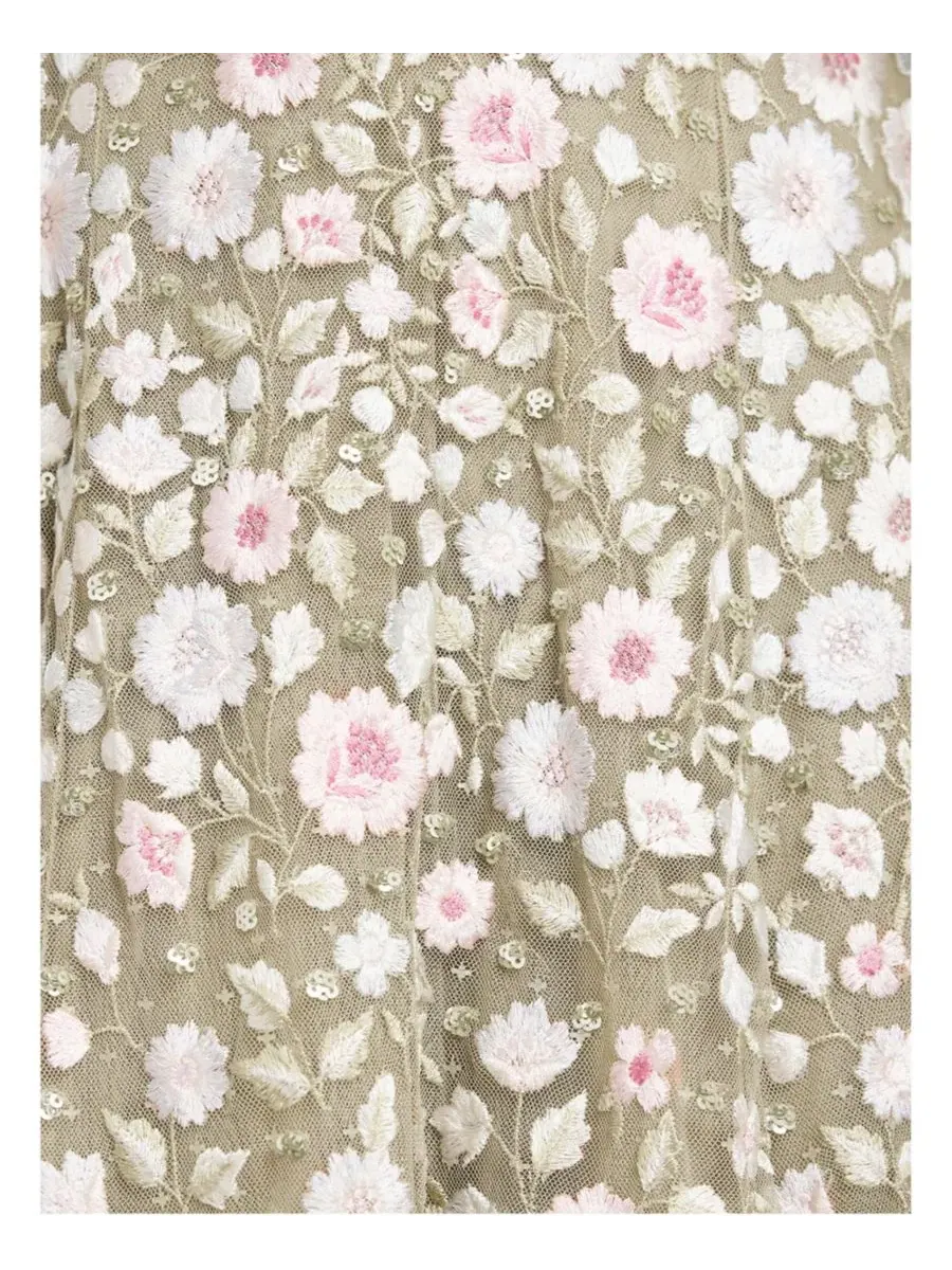 Платье-макси с вышивкой Ethereal Blooms Cape Sleeve Ankle Gown Needle & Thread — изображение 2 из 6, мульти