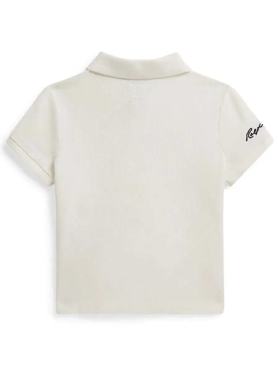 Поло-рубашка Yankees с планкой на двух пуговицах для девочек (2T-6X) Polo Ralph Lauren — изображение 2 из 3, белый