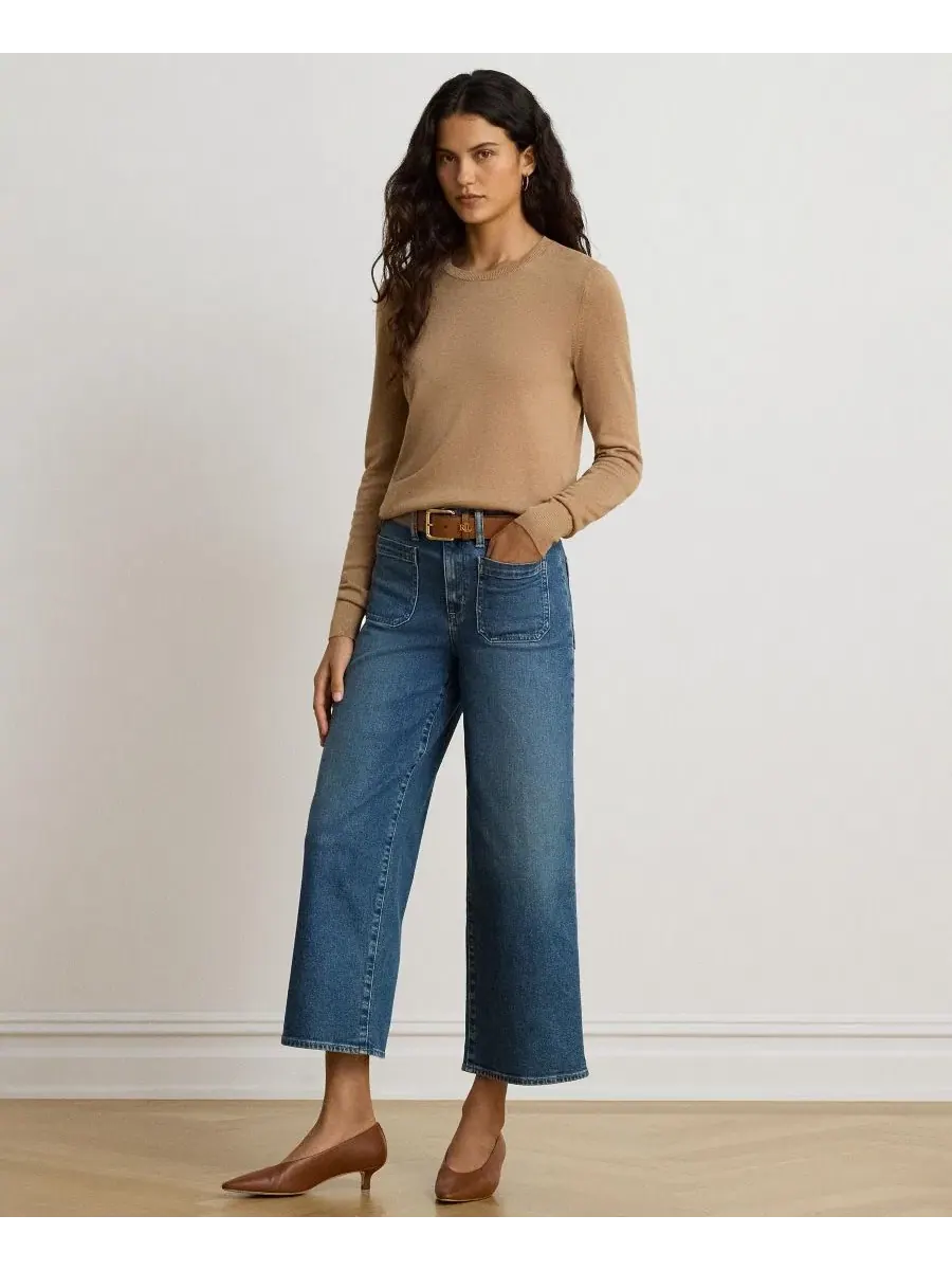 Свитер с длинным рукавом и круглым вырезом Lauren Ralph Lauren — изображение 3 из 6, коричневый