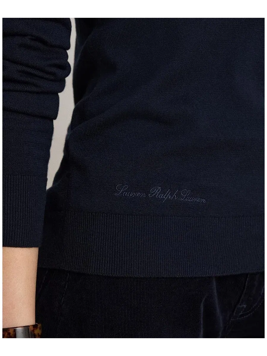 Свитер с длинным рукавом и круглым вырезом Lauren Ralph Lauren — изображение 6 из 8, темно-синий