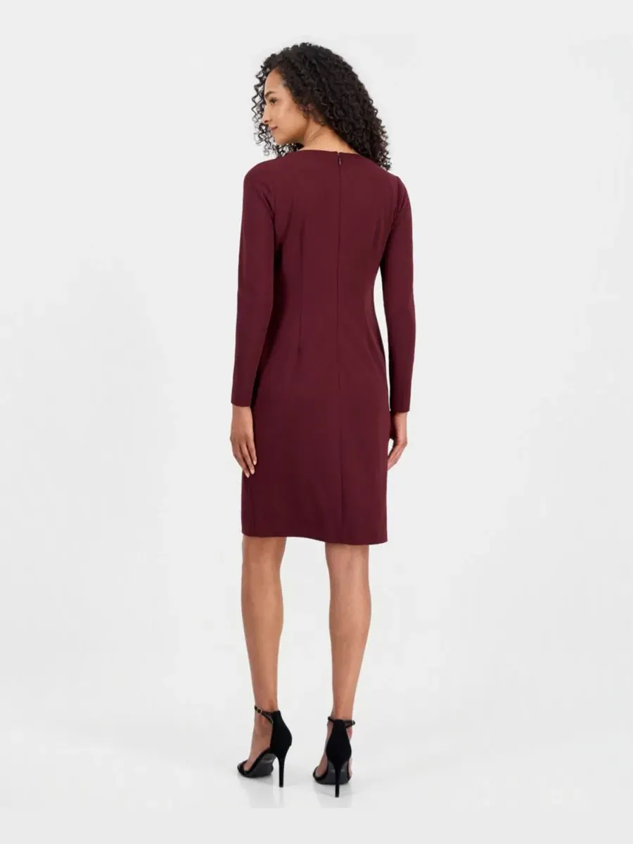 Платье-футляр с принтом, длинным рукавом Anne Klein — изображение 5 из 5, бароло