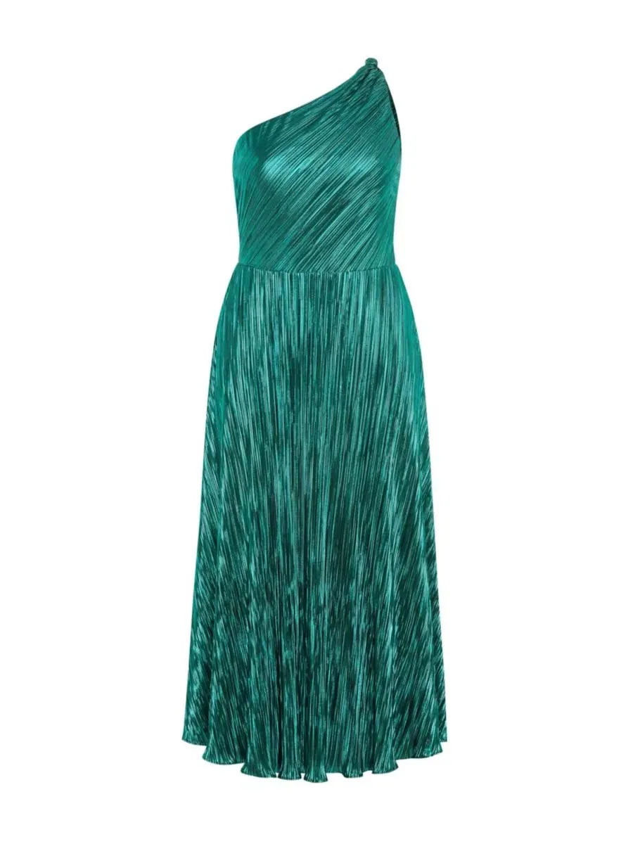 Платье с одним плечом Kamila One Shoulder Metallic CITY CHIC — изображение 4 из 5, изумруд