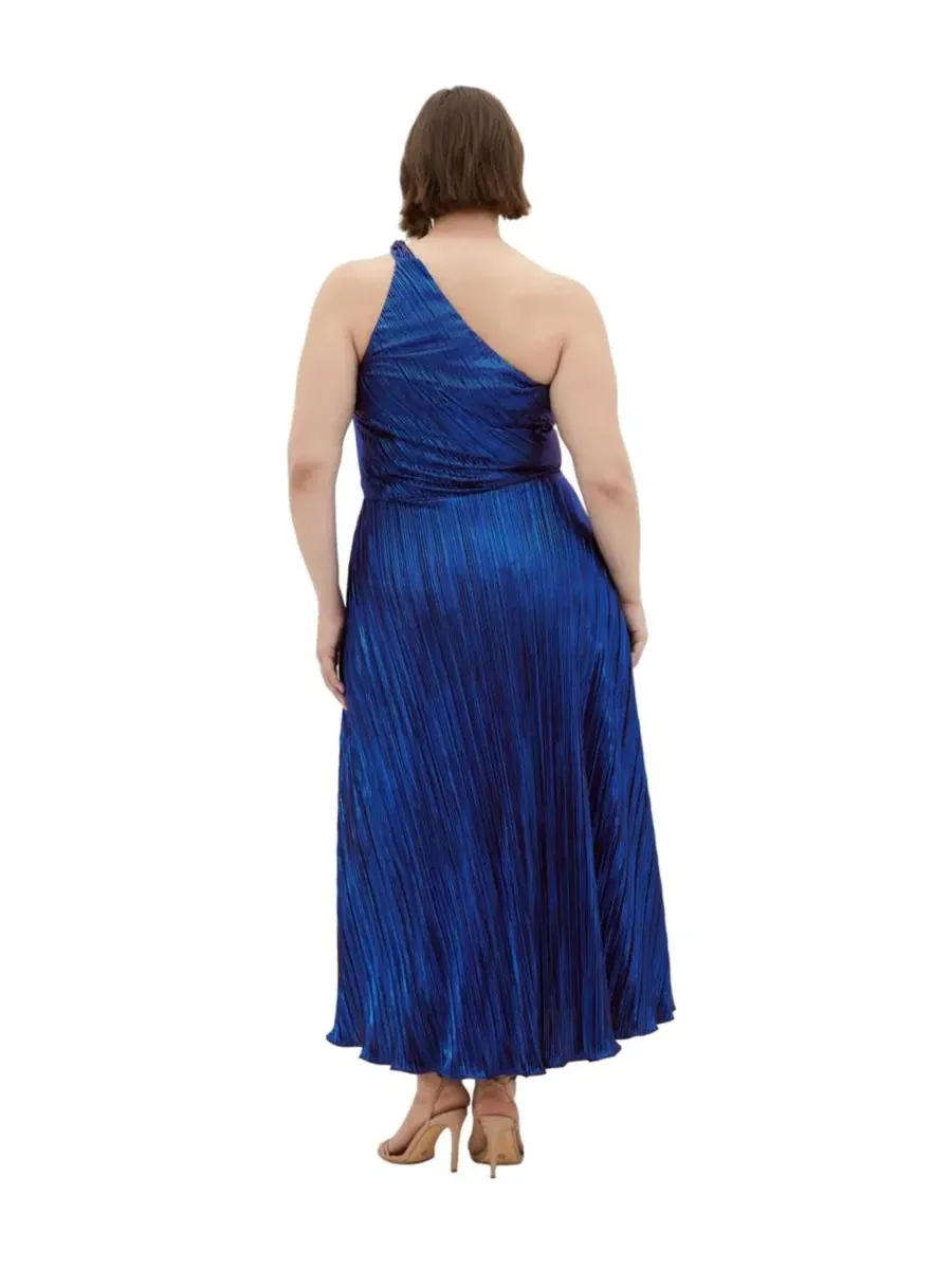 Платье с одним плечом Kamila One Shoulder Metallic Dress CITY CHIC — изображение 2 из 5, темно-синий