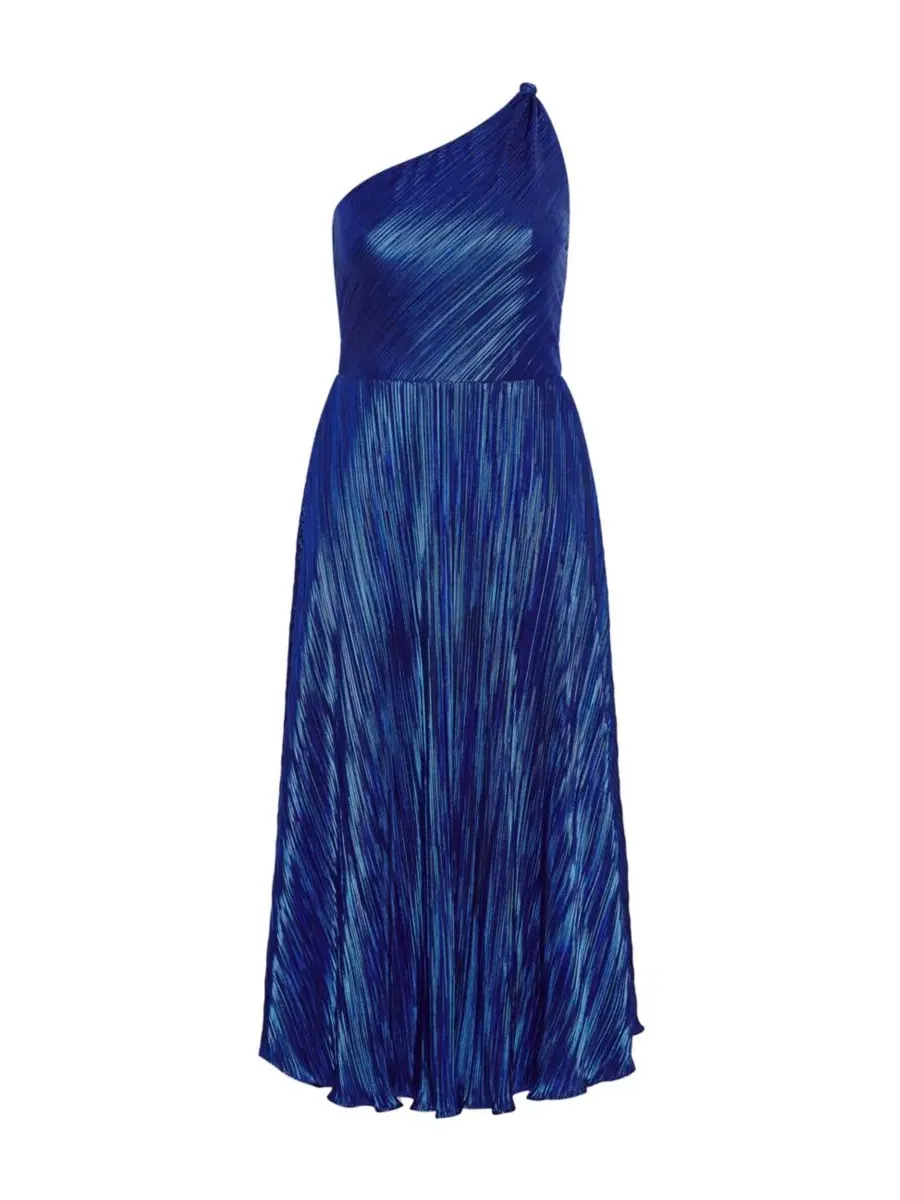 Платье с одним плечом Kamila One Shoulder Metallic Dress CITY CHIC — изображение 3 из 5, темно-синий