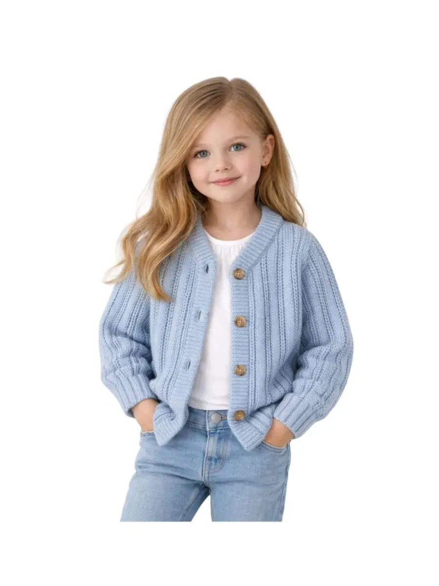 Кардиган oversize с косами MeMoi — изображение 3 из 3, синий