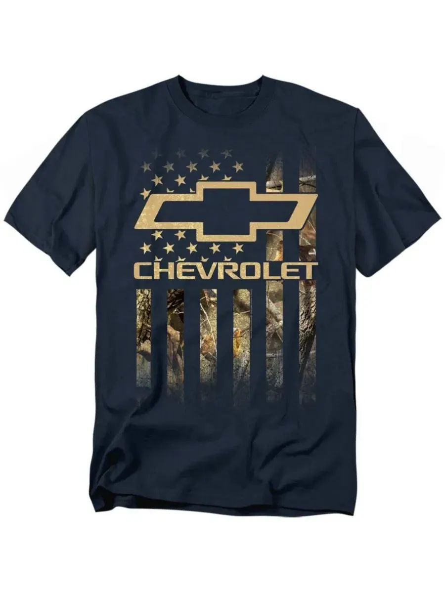 Футболка с принтом Camo Flag Corvette — изображение 1 из 3, темно-синий