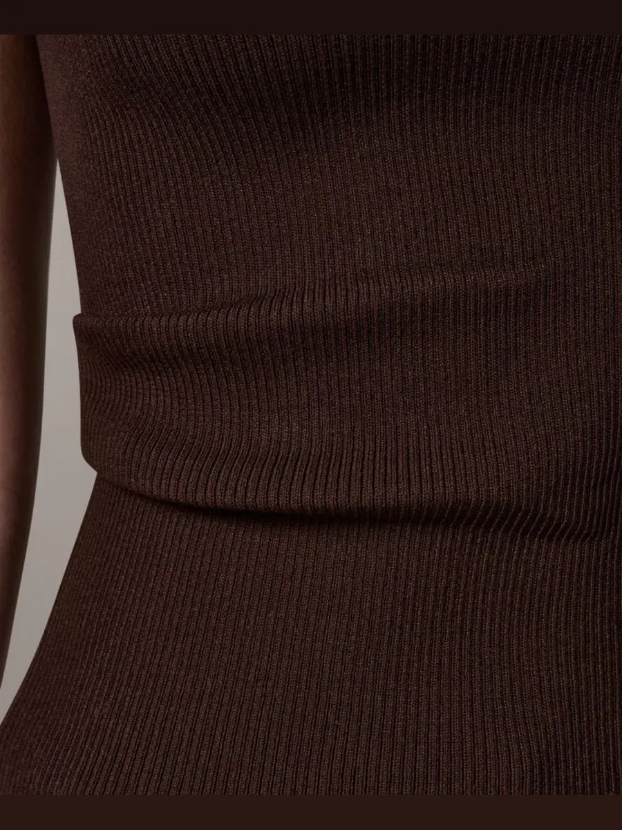 Женский топ-свитер без рукавов с лодочкой Donna Karan New York — изображение 4 из 5, каньонный