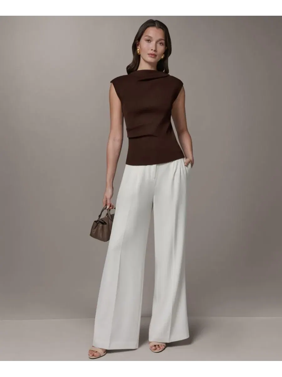Женский топ-свитер без рукавов с лодочкой Donna Karan New York — изображение 5 из 5, каньонный
