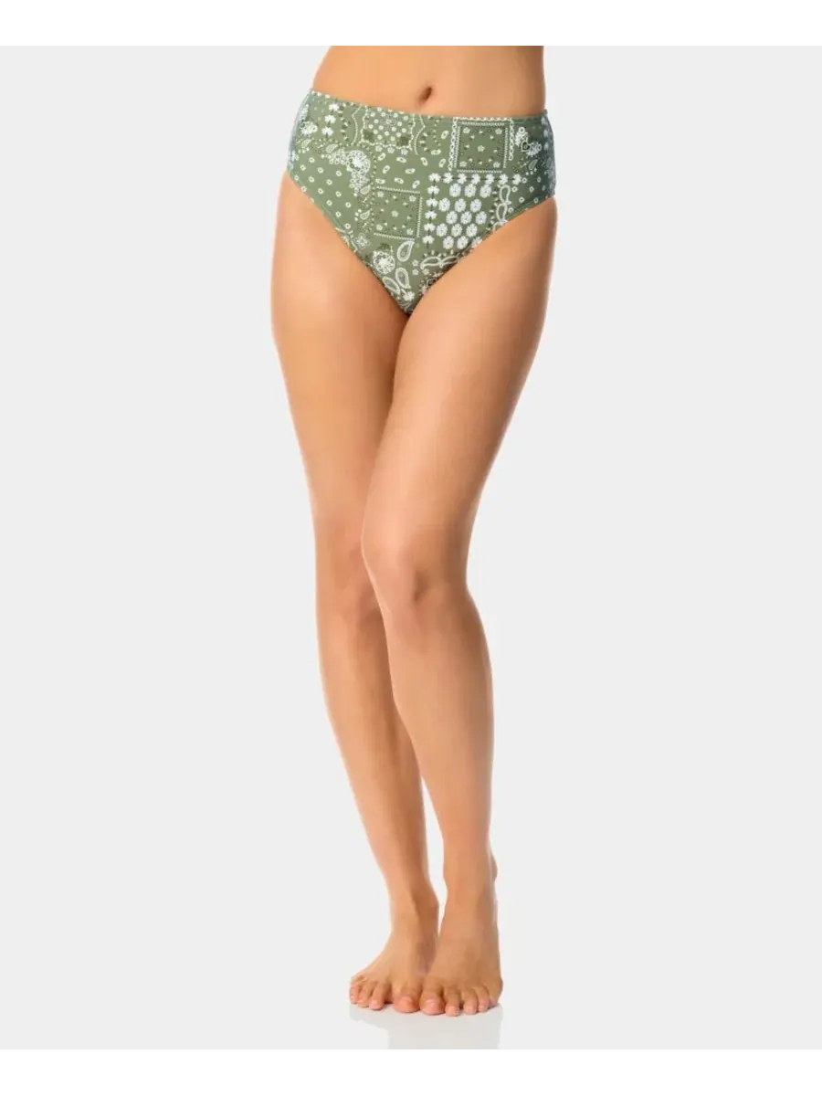 Плавки бикини с принтом Bandana Print California Waves — изображение 1 из 5, оливковый