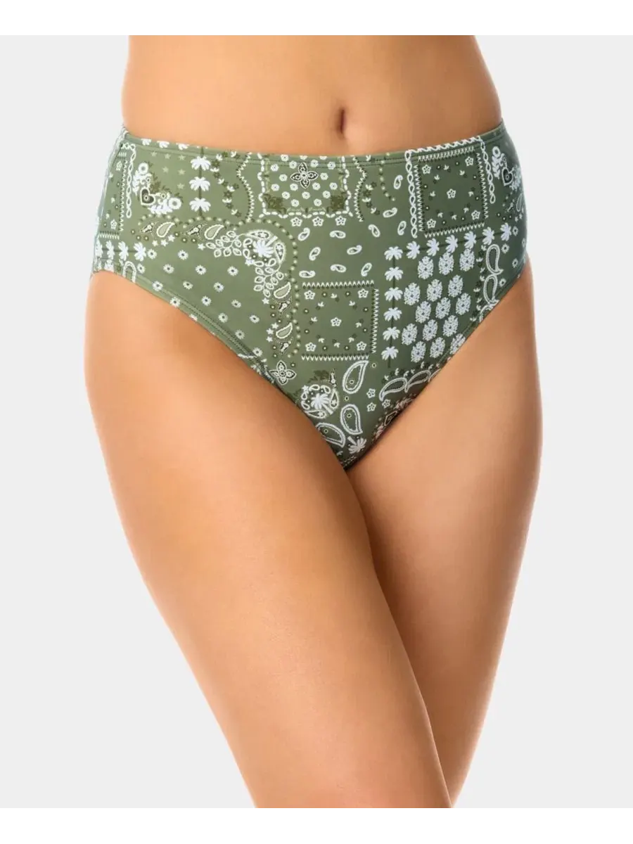 Плавки бикини с принтом Bandana Print California Waves — изображение 5 из 5, оливковый