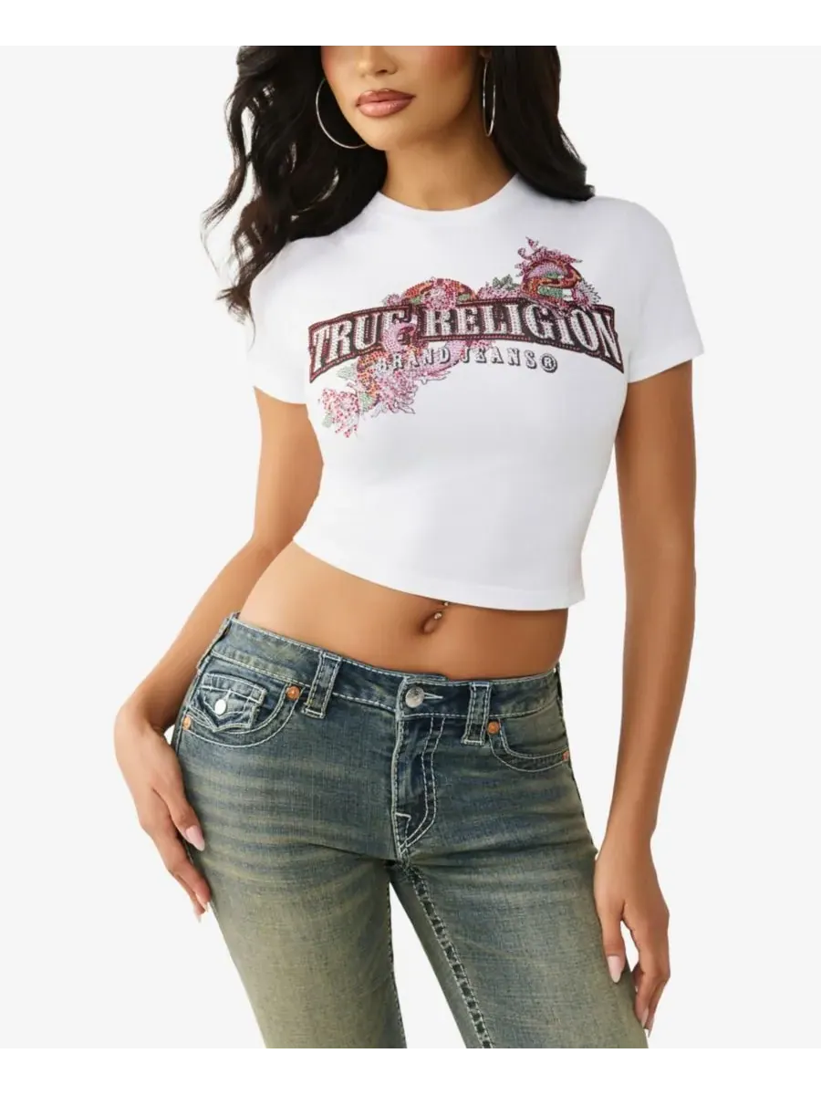 Женская детская футболка с изображением хрустальной змеи True Religion