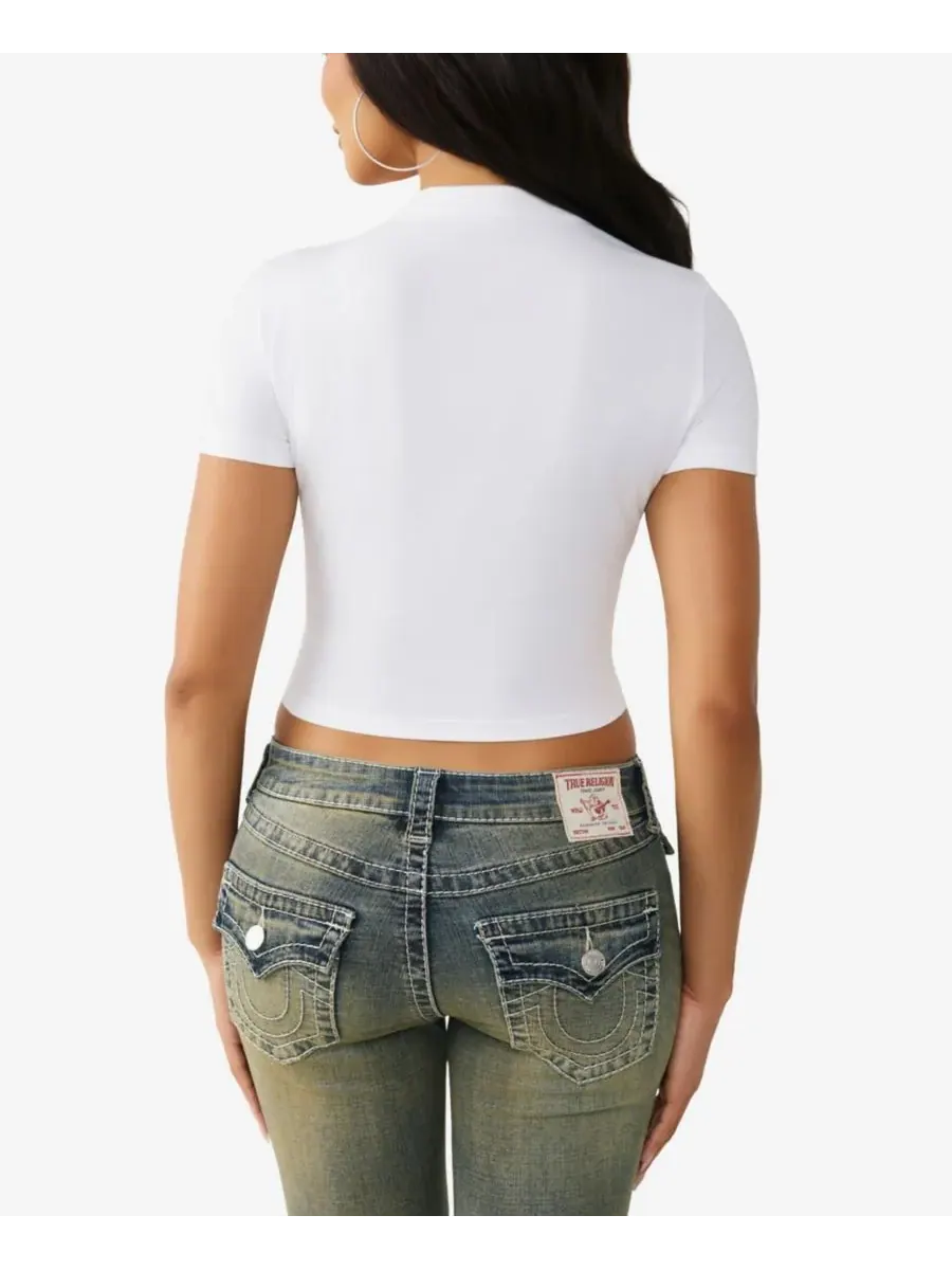 Женская детская футболка с изображением хрустальной змеи True Religion — изображение 3 из 3, белый