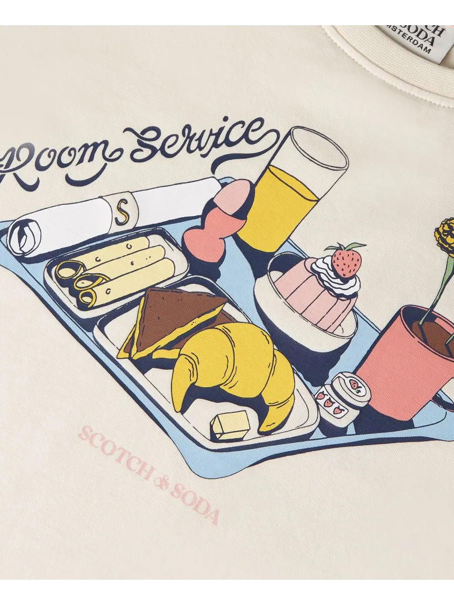 Футболка с коротким рукавом для девочек 7-16 лет SCOTCH & SODA — изображение 3 из 3, бежевый