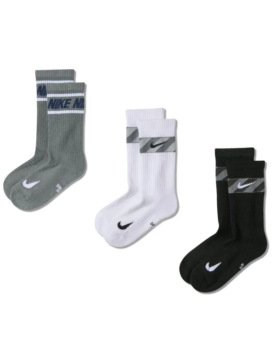 Носки повседневные для детей с усиленной амортизацией, комплект из 6 пар Nike — изображение 3 из 4, серый мульти