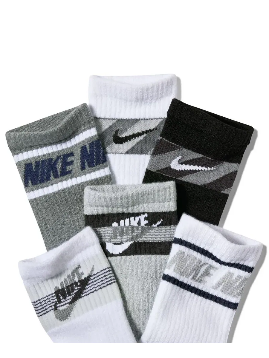 Носки повседневные для детей с усиленной амортизацией, комплект из 6 пар Nike — изображение 4 из 4, серый мульти