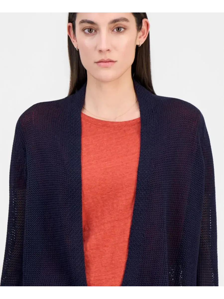 Женский укороченный кардиган с открытой передней частью Eileen Fisher — изображение 2 из 3, чернильный
