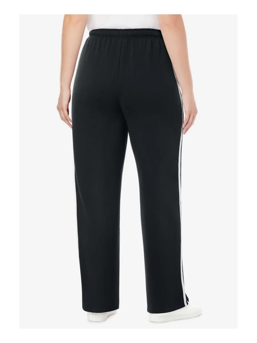Спортивные штаны Plus Size Within из флиса с боковыми полосками, надеваемые через голову Woman — изображение 2 из 3, белый