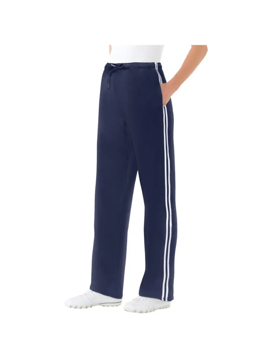 Спортивные штаны Plus Size Within из флиса с боковыми полосками, надеваемые через голову Woman — изображение 1 из 3, белый