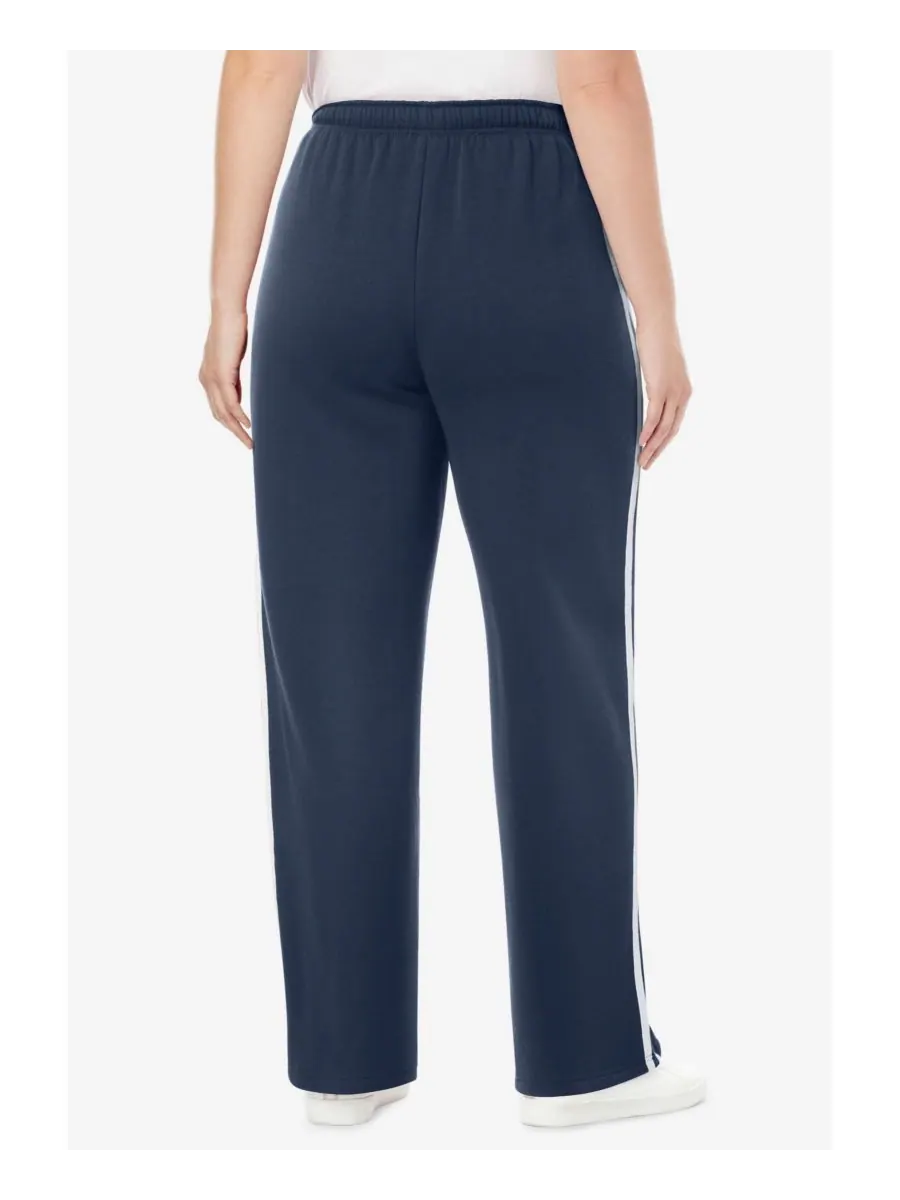 Спортивные штаны Plus Size Within из флиса с боковыми полосками, надеваемые через голову Woman — изображение 2 из 3, белый