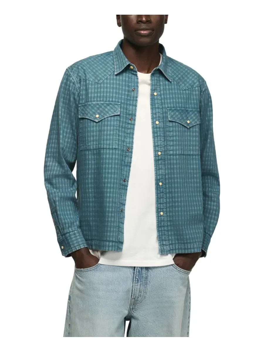 Мужская рубашка с длинным рукавом свободного кроя Western Flannel Lucky Brand