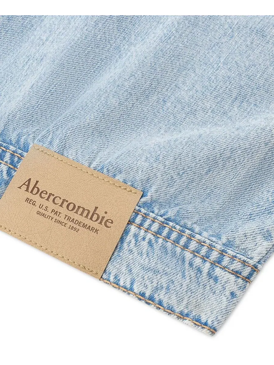 Детская джинсовая куртка с капюшоном, с длинным рукавом, 2T-5T abercrombie kids — изображение 4 из 4, синий