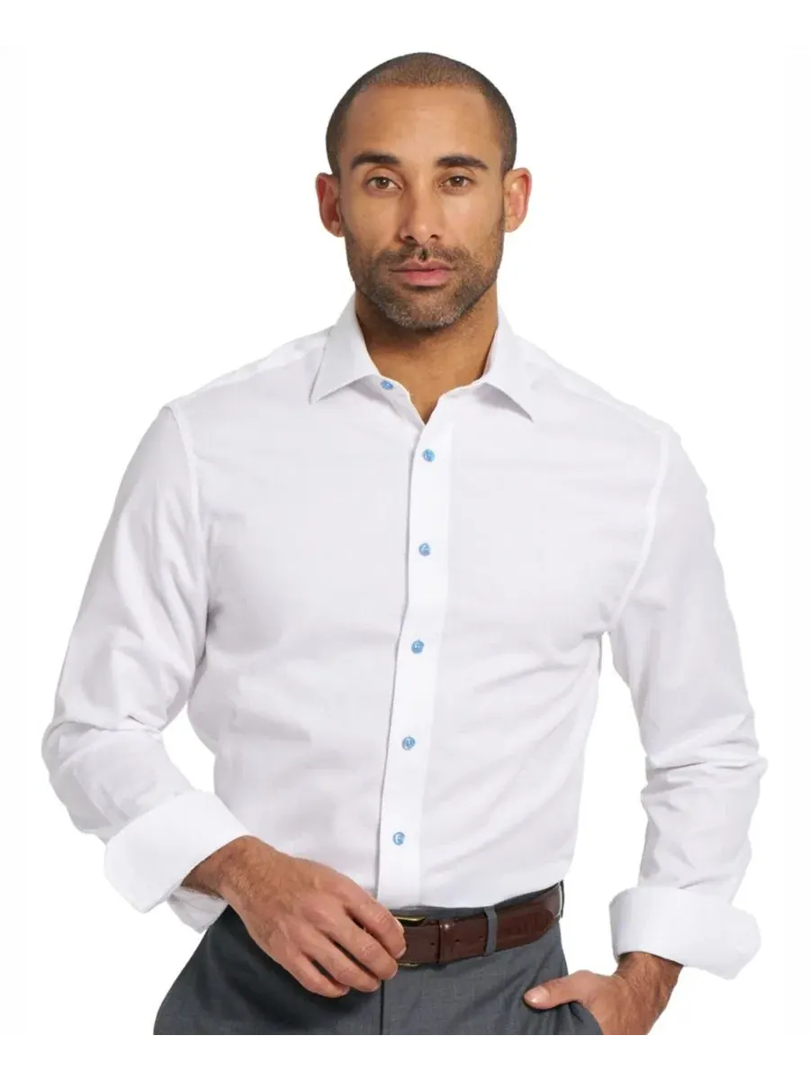 Детская рубашка Newbury Text Modern-Fit с отложным воротником Nick Graham — изображение 2 из 6, белый