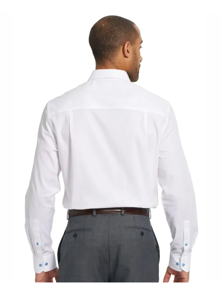 Детская рубашка Newbury Text Modern-Fit с отложным воротником Nick Graham — изображение 5 из 6, белый