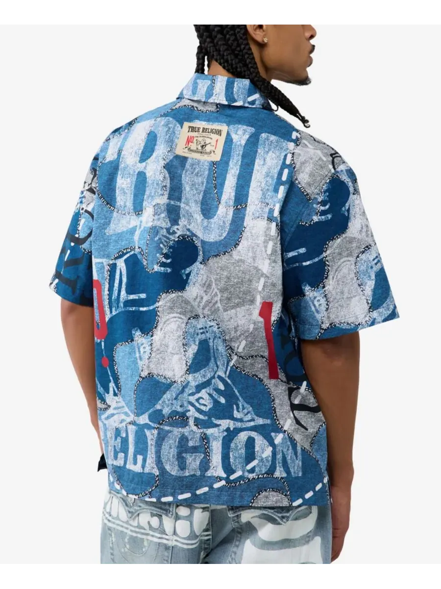 Мужская рубашка с принтом Poplin Print True Religion — изображение 3 из 3
