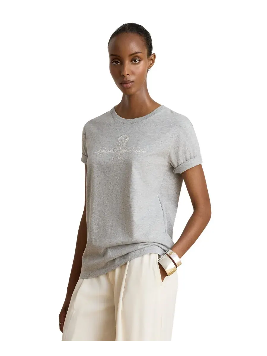Футболка с вышивкой Lauren Ralph Lauren