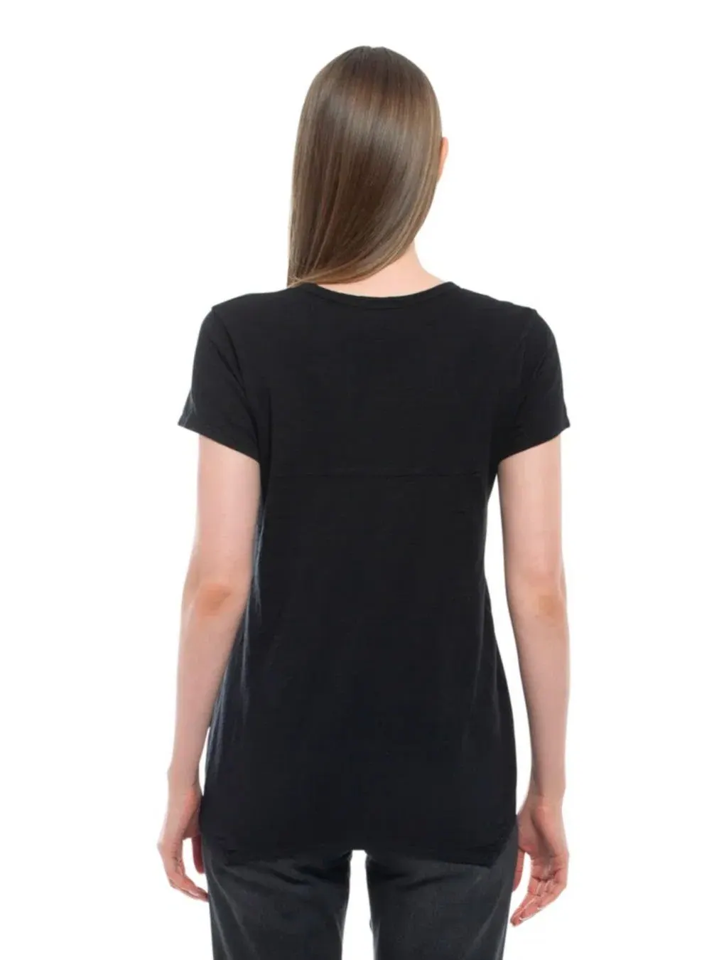 Женская футболка WILT с коротким рукавом, укороченная, в стиле "бойфренд" WILT Clothing — изображение 2 из 5, черный