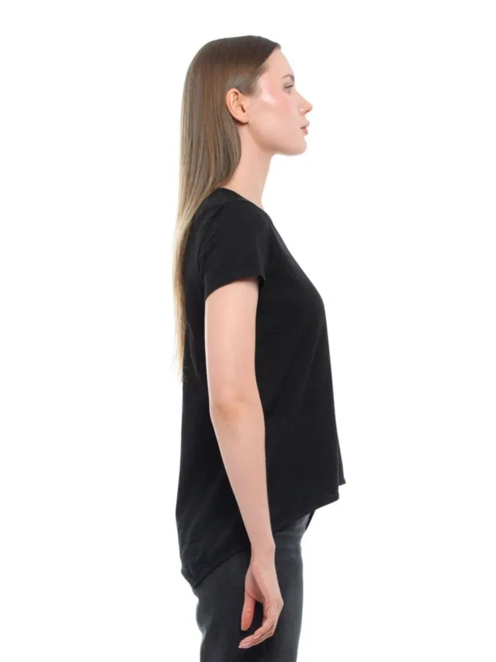 Женская футболка WILT с коротким рукавом, укороченная, в стиле "бойфренд" WILT Clothing — изображение 3 из 5, черный
