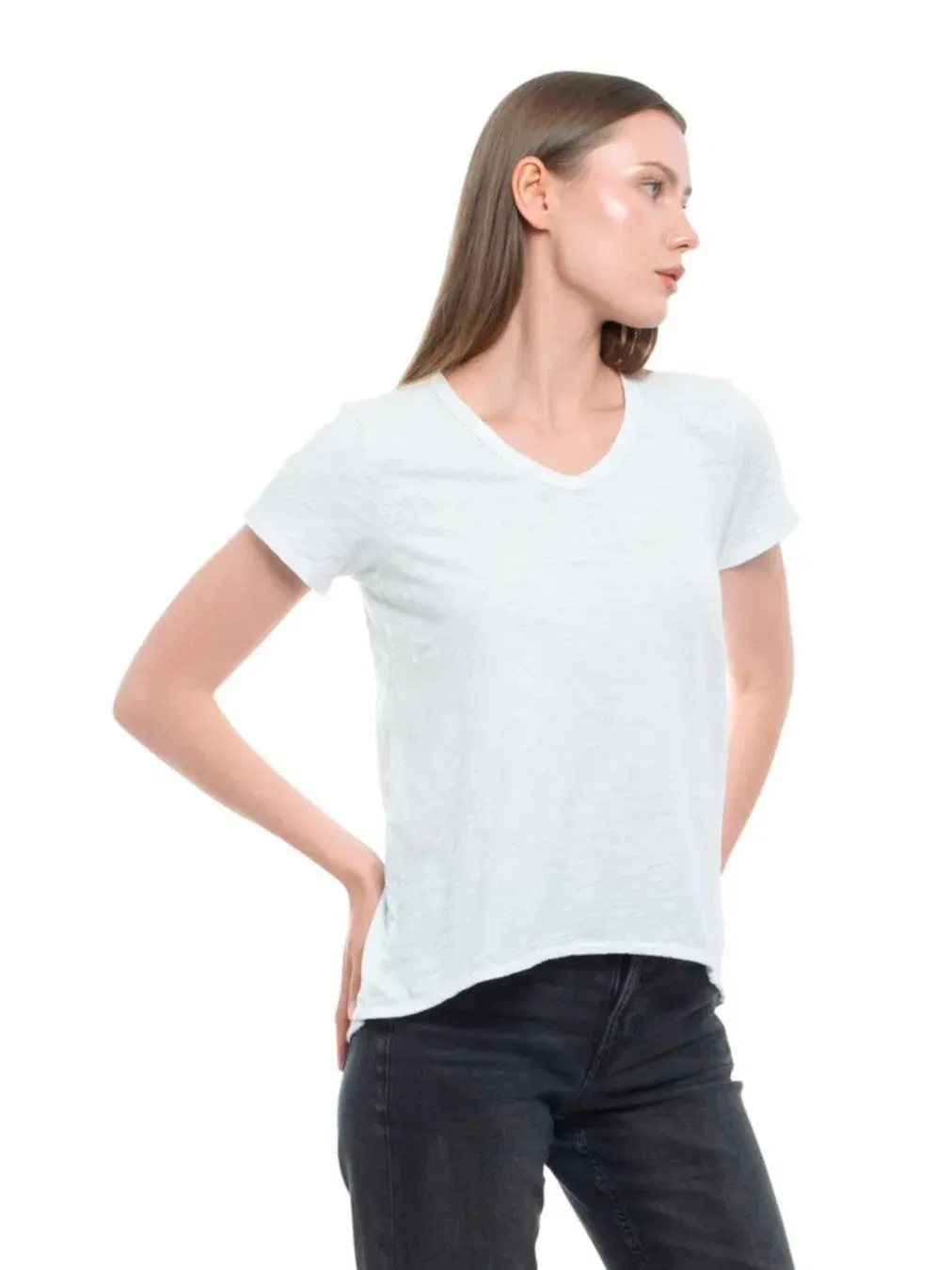 Женская футболка WILT с коротким рукавом, укороченная, в стиле "бойфренд" WILT Clothing — изображение 3 из 5, белый