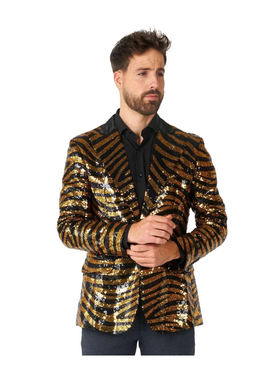 Мужские праздничные пиджаки - пиджаки с тематическим принтом OppoSuits — золотистый