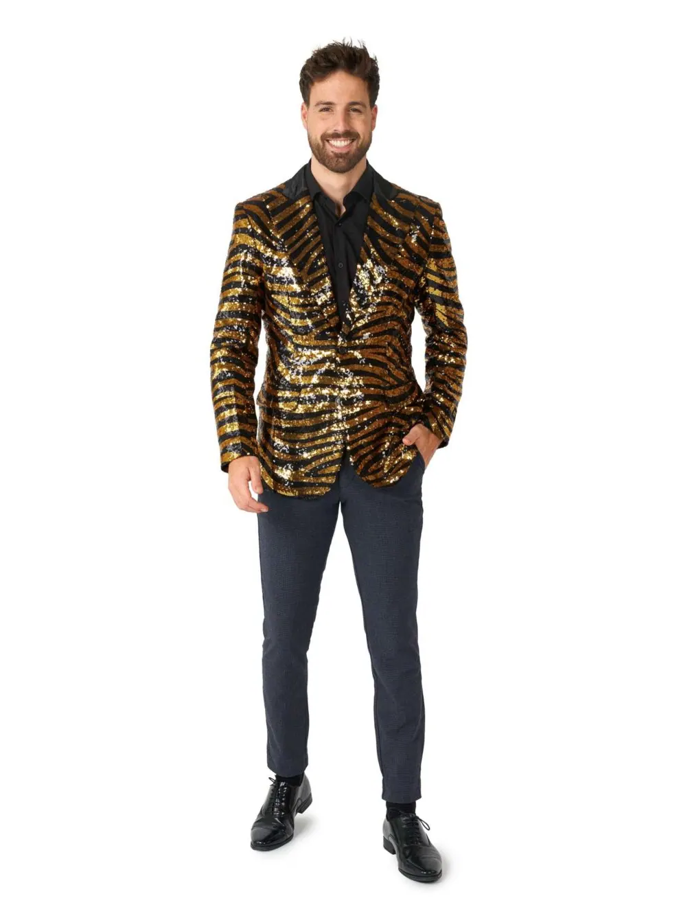 Мужские праздничные пиджаки - пиджаки с тематическим принтом OppoSuits — изображение 3 из 4, золото