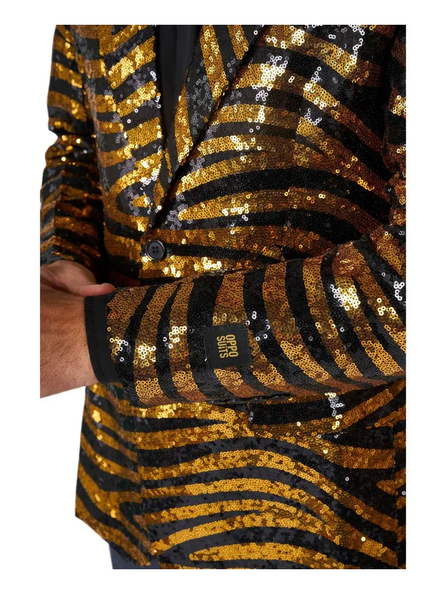 Мужские праздничные пиджаки - пиджаки с тематическим принтом OppoSuits — изображение 4 из 4, золото