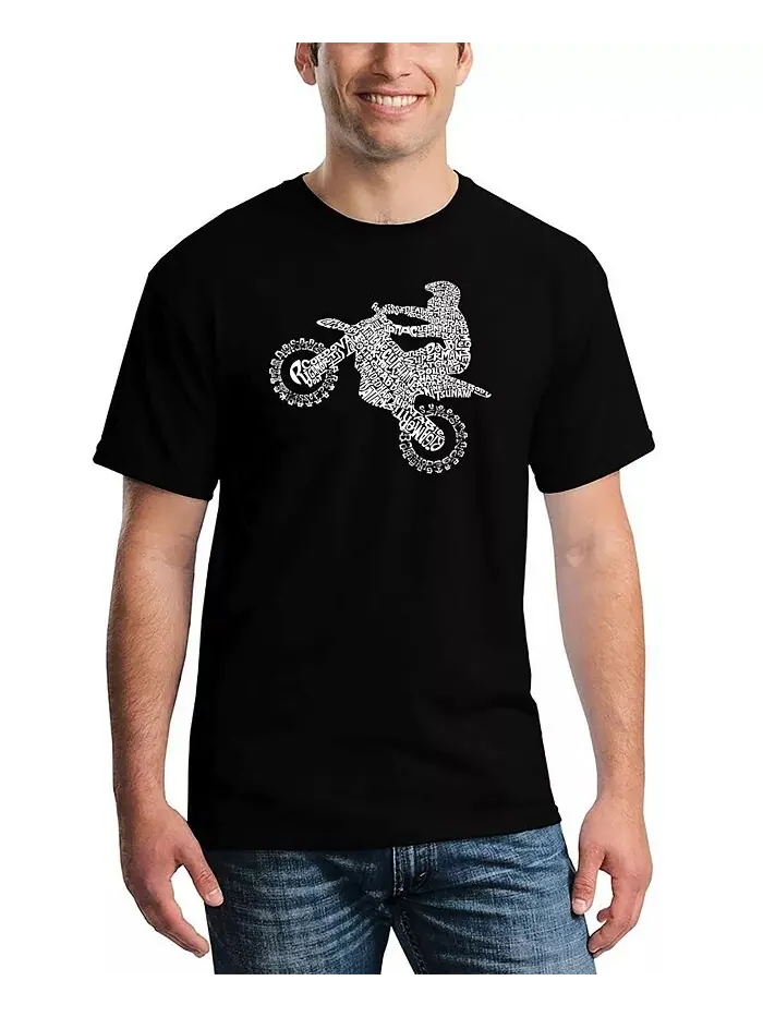 Мужская футболка Freestyle Motocross - FMX Word Art LA Pop Art — изображение 1 из 2, черный