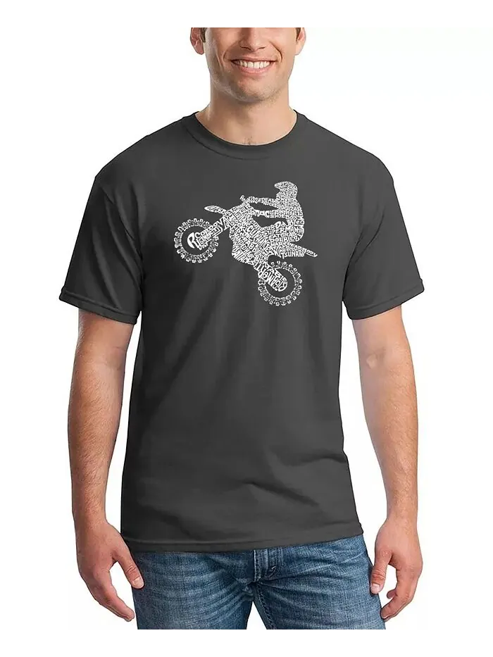 Мужская футболка Freestyle Motocross - FMX Word Art LA Pop Art — изображение 1 из 2, серый
