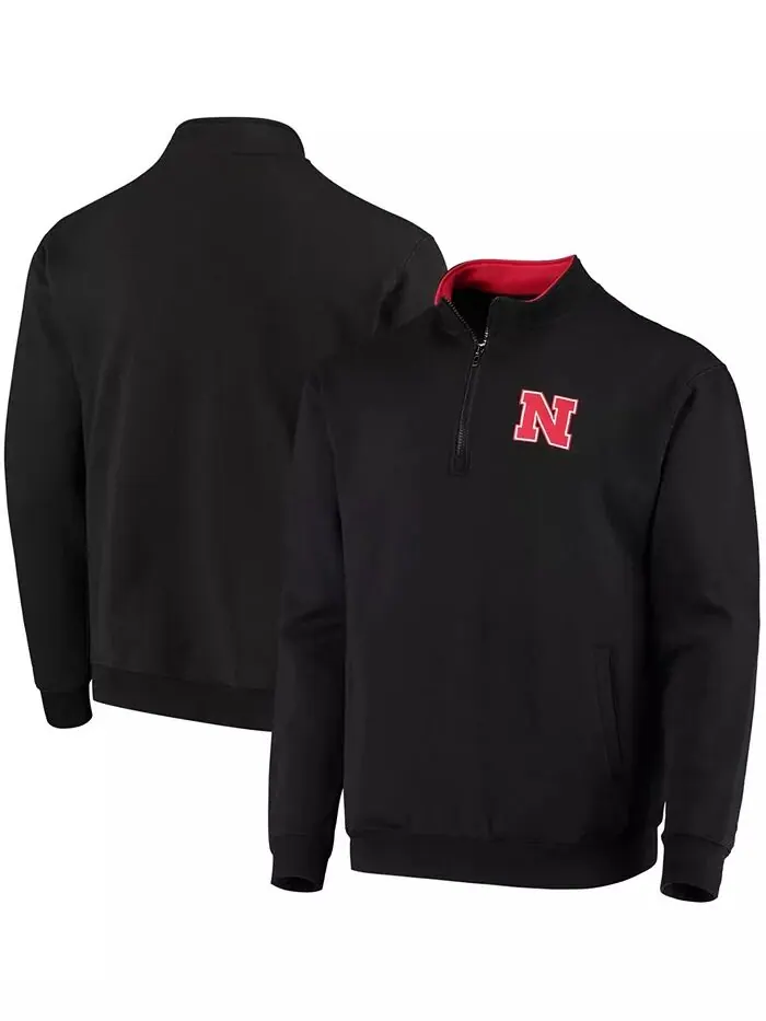 Мужская толстовка Nebraska Huskers Tortugas Logo Quarter-Zip Colosseum — изображение 1 из 4, черный