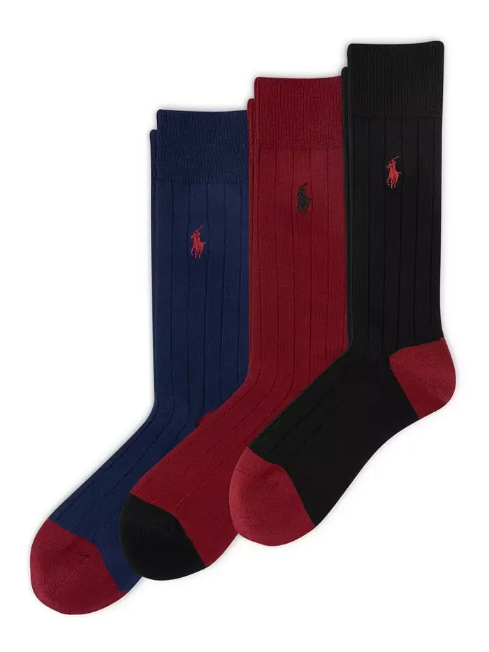 Мужские махровые носки-следки Soft Touch Rib, 3 пары Polo Ralph Lauren — изображение 1 из 3, розовый